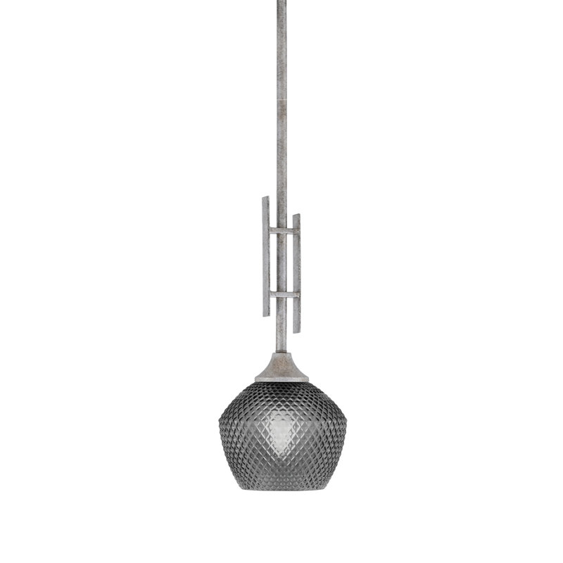 Luminaire suspendu argenté 1 lumière Uptowne, Fumée
