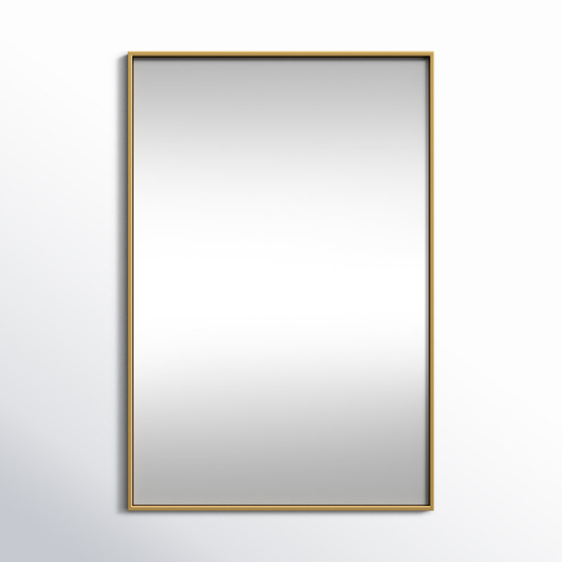Sabine Metal Rectangle Wall Mirror, 36" x 24", Brass