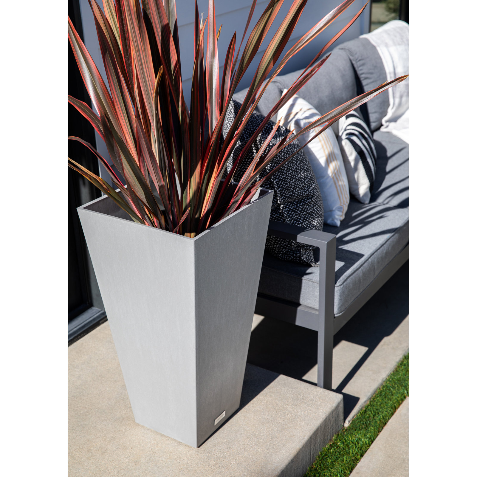 Pure Series Midland Planter, 30" H x 15.25" W x 15.25" D, Charcoal Gray, 2