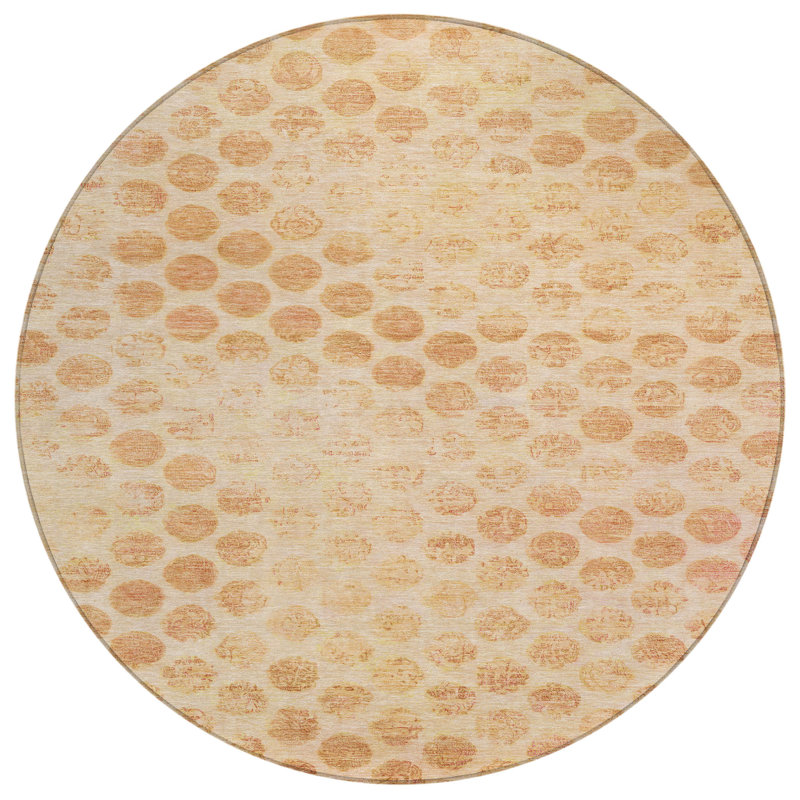 Myrianna Orange Washable Indoor-Outdoor Rug - , 2'6" x 3'10"