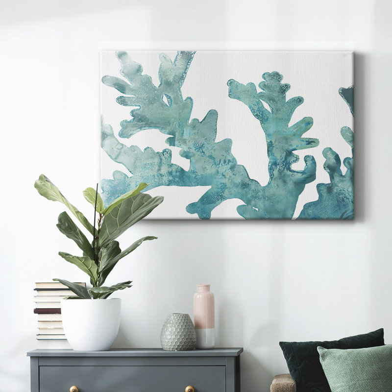 Toile tendue avec galerie Blue Macro Coral II, H 40 po x l 60 po