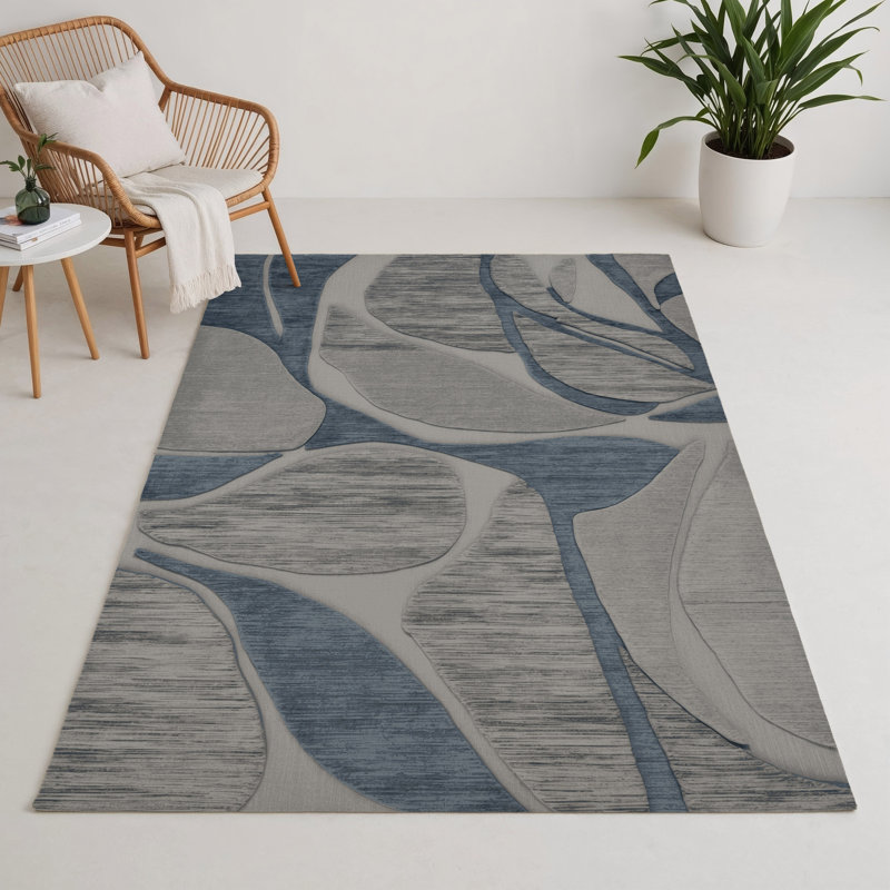 Tapis brun abstrait intérieur et extérieur, Rectangulaire 3 pi x 5 pi