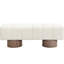Banc rembourré beige en chenille d'une capacité de poids de 300 lb, sans assemblage, convenant à la salle à manger, au salon et au lit, d'une hauteur de 17 po et d'une longueur de 50 po-1954194998
