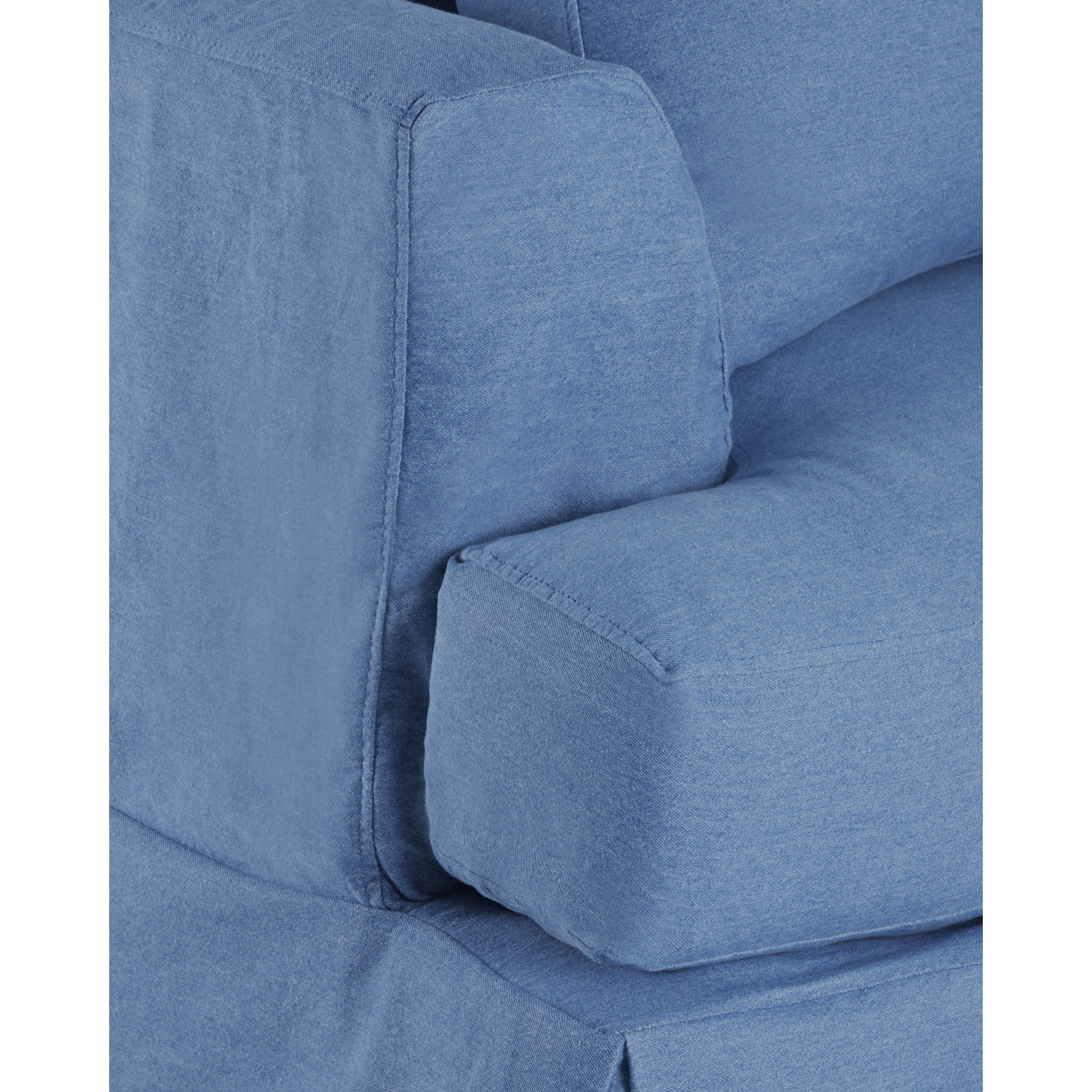 Lucia Upholstered Chaise U-Sectional, Left Hand Facing, Classic Indigo Denim