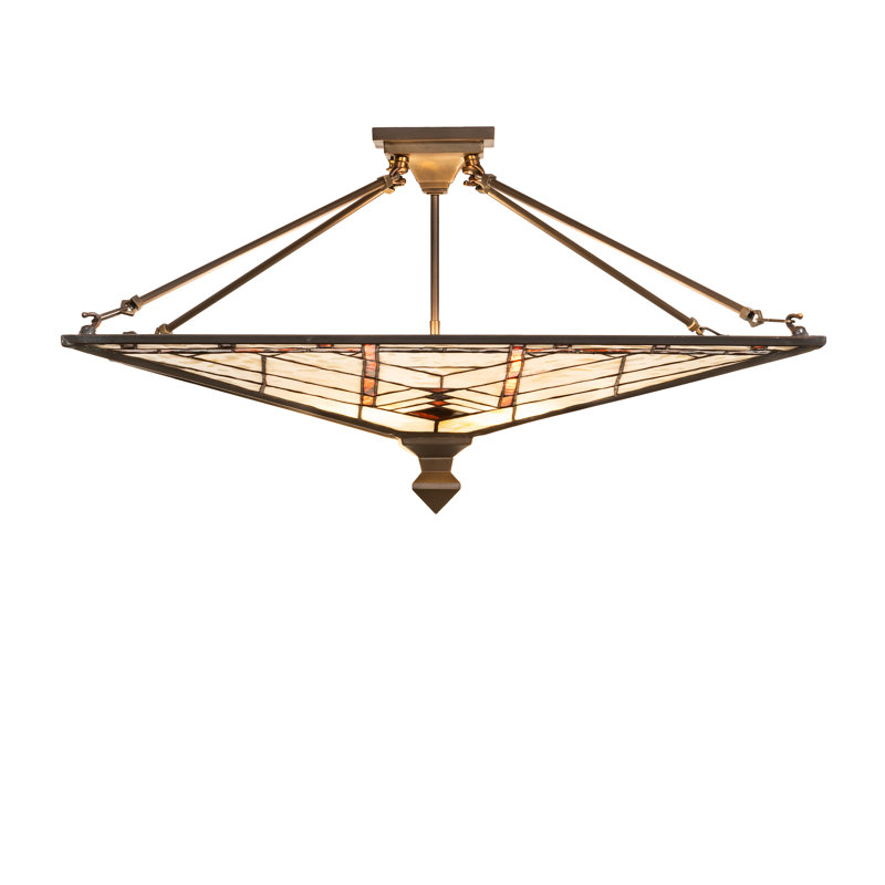 30" Square Prairie Mission Inverted Semi-Flushmount