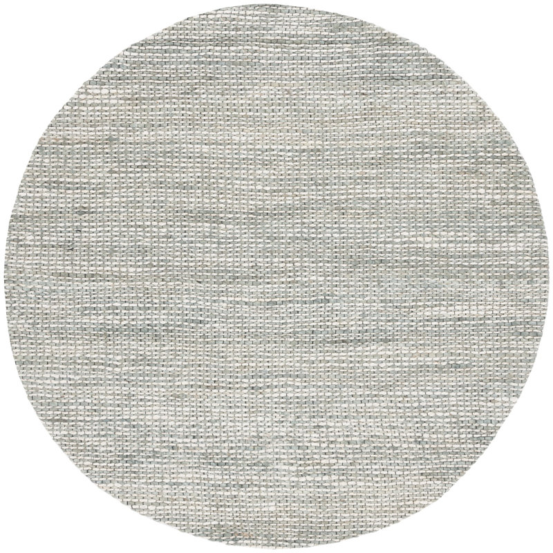 Tapis gris clair tissé à la main Zaragoza, Rond 6 pi