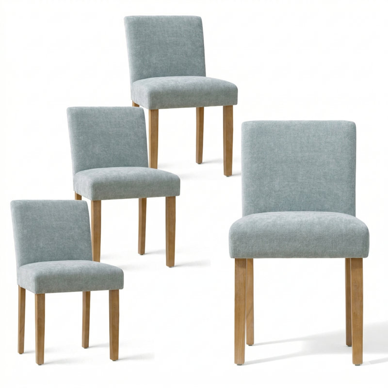 Chaise en lin 18,5 po Encline, Bleu clair