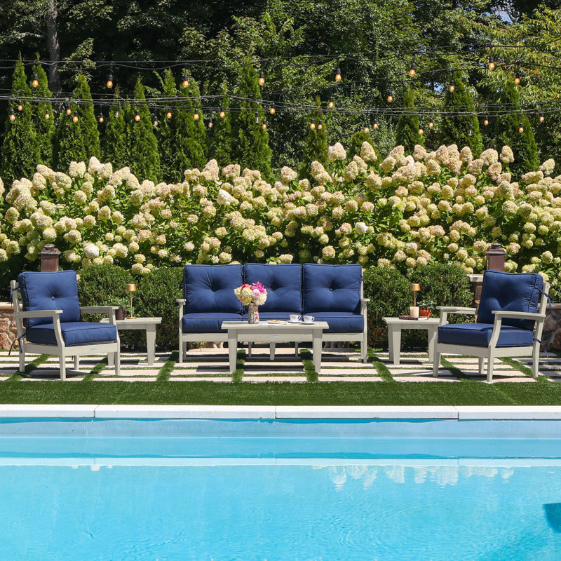 Lehigh 6-Piece Couch and Chair Deep Seating Set, Spectrum Indigo