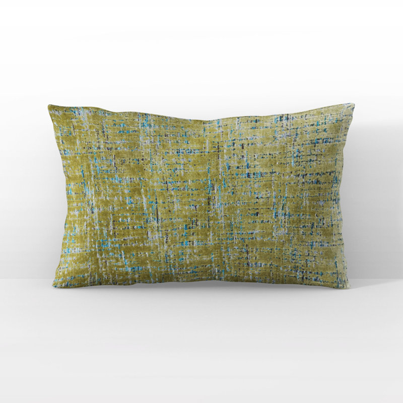 Coussin Plutus Luxe Aurora, Bleu / Vert, H 12 po x l 20 po, Forme rectangulaire
