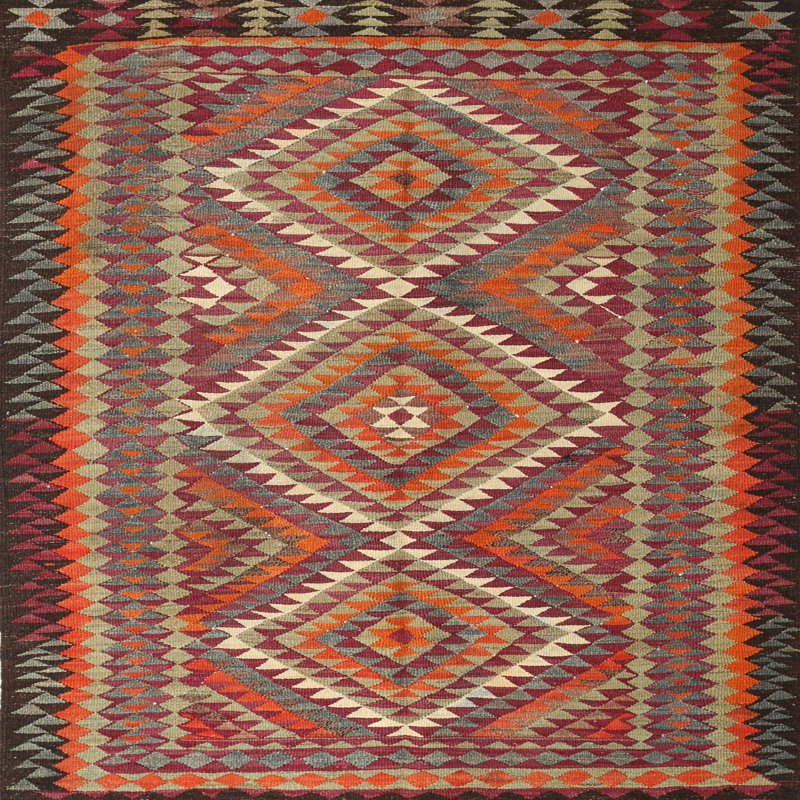 Oriental Indoor Rug, Square 4'