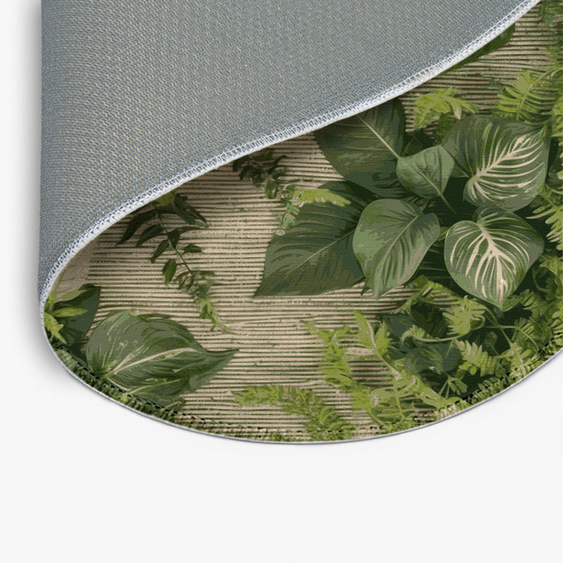 Tapis d'intérieur et d'extérieur vert Nature, Rond 5 pi