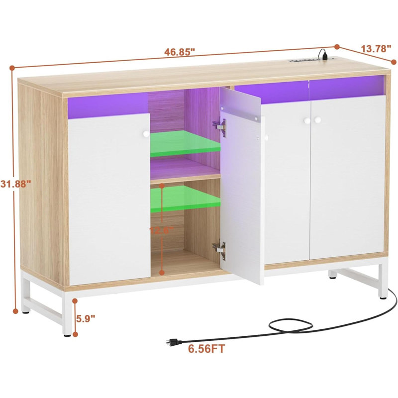Buffet Beto 46.9, Blanc / Naturel