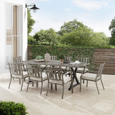 Azur Patio 8 Person Dining Set With Sunbrella® Cushions