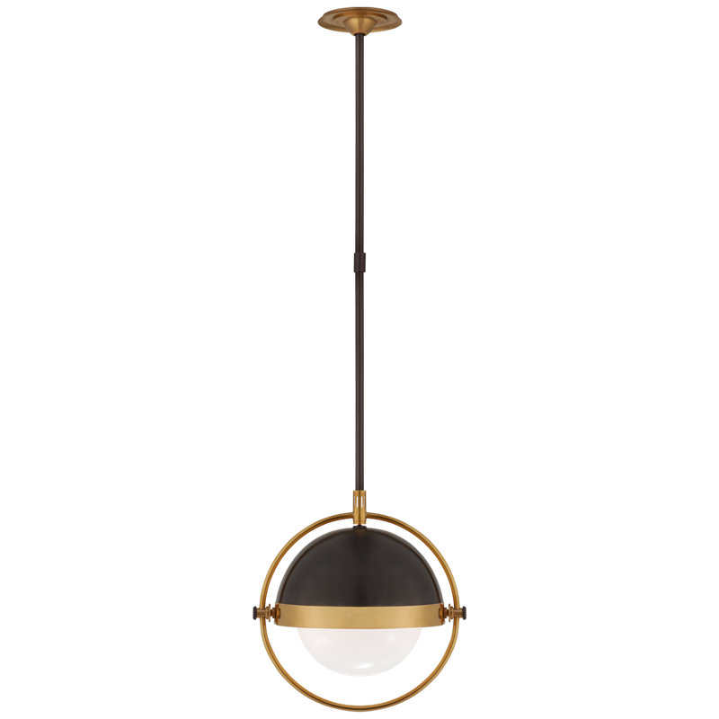 Thomas O'Brien Decca 1 - Light Pendant, Antique Nickel, 16.5" H x 15.75" W x 15.75" D