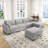 130'' Upholstered Sectional, U-Shaped Modular Sofa-530181647