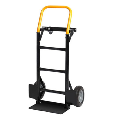 Dual Purpose Hand Truck - 2 Wheel Dolly Cart & 4 Wheel Push Cart with Swivel Wheels, 330 Lbs Heavy Duty Platform Cart for Moving/Warehouse/Garden/Grocery