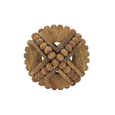 Textured Wooden Bead Orb