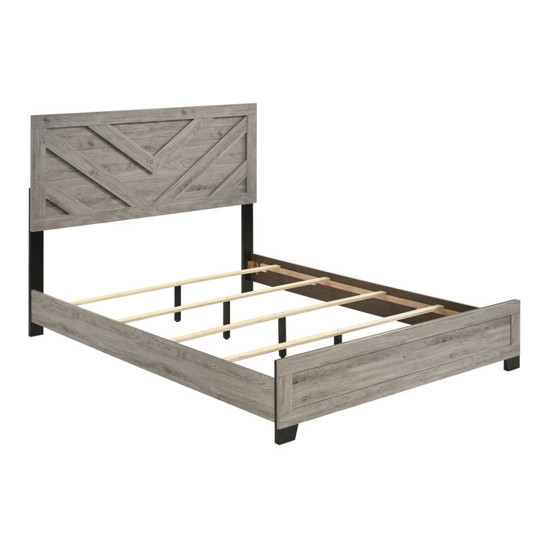 Queen Bed, Light Gray Finish