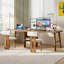 Bureau rectangulaire en bois massif noyer clair-2068864890