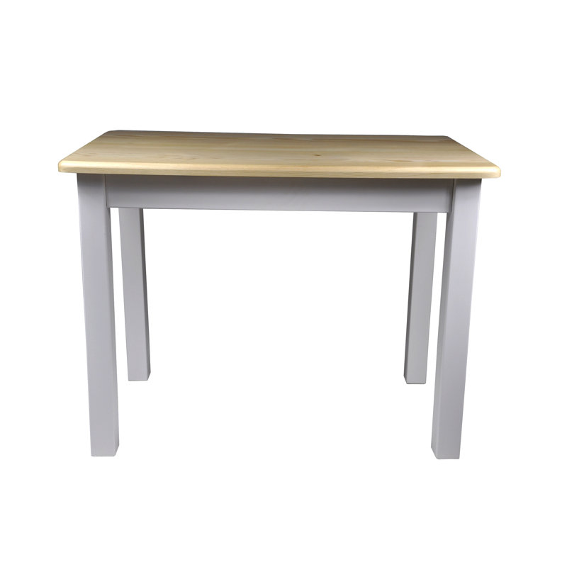 Pine Rectangular Wood Top Dining Table with Wood Base, Unfinished