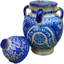 Vase de table en céramique d’intérieur/d’extérieur bleu 15 po