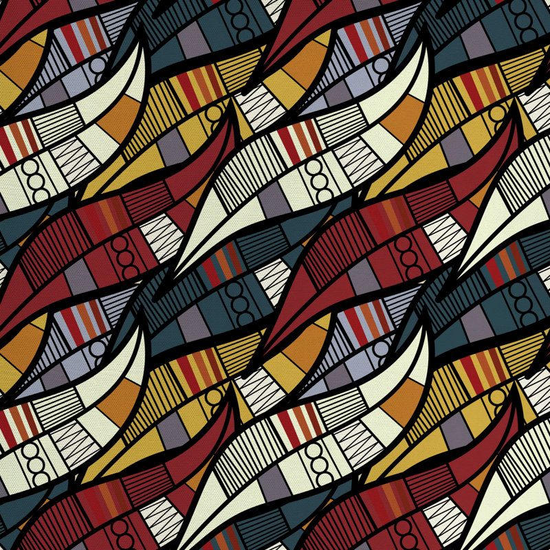 Tissu africain, H 36 po x l 58 po x P 1 po