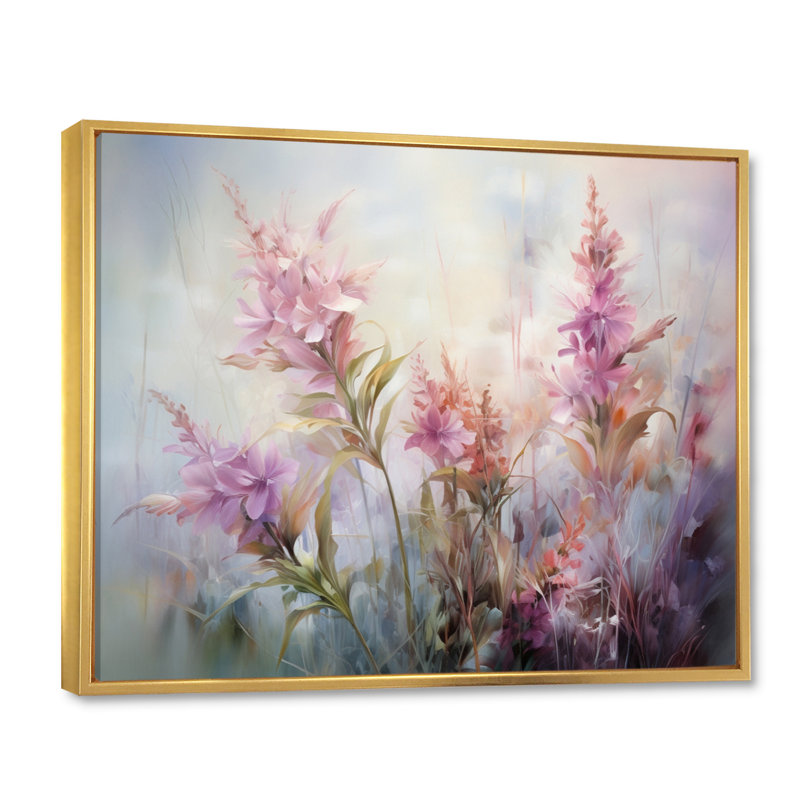 " Plants Romantic Impression I ", Gold Floater Framed, 24" H x 32" W x 1" D