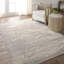 Tapis abstrait en polypropylène / polyester tissé à la machine abstrait ardoise / taupe clair-2110024013