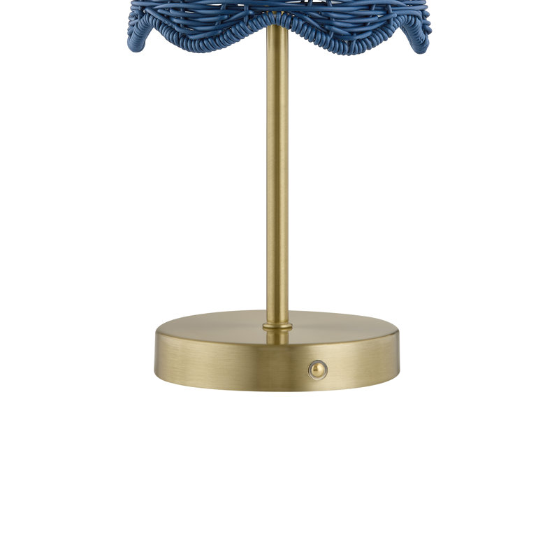 Lampe de table en métal 18 po avec abat-jour bleu, Bleu