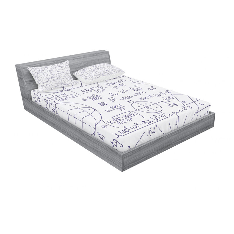 Microfiber Geometric Sheet Set, Full/Double Sheet Set with Fitted Sheet