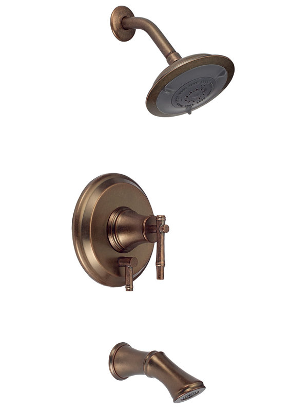 Garniture de robinet de baignoire et douche à inverseur South Sea, Bronze vieilli