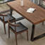 Ensemble de table de salle à manger de style nordique en fer et en bois massif-106687015