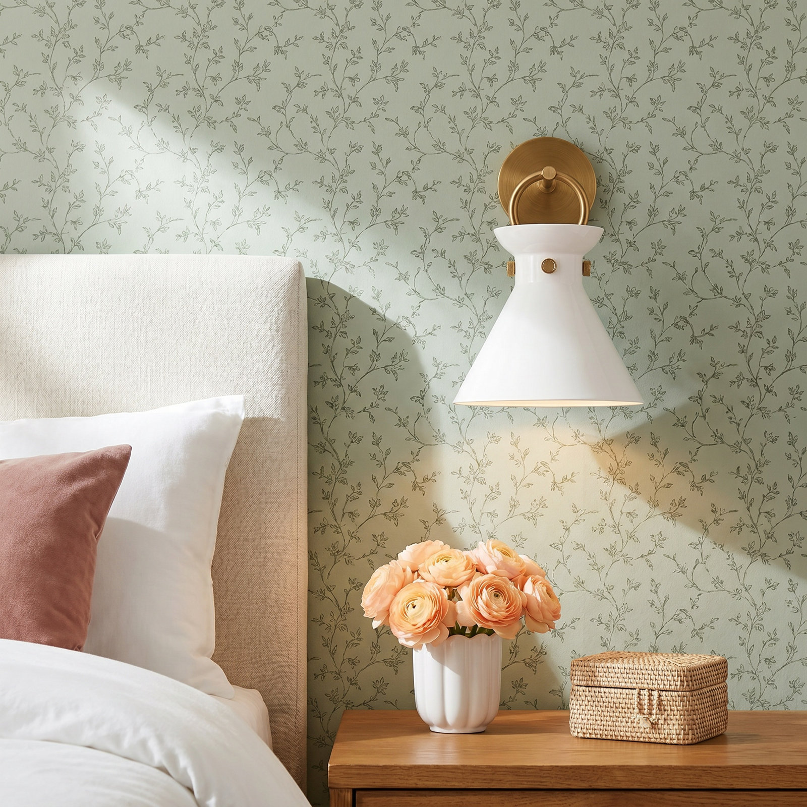 Tiney Single Light Dimmable Armed Sconce, Aged Gold, Glossy Opal