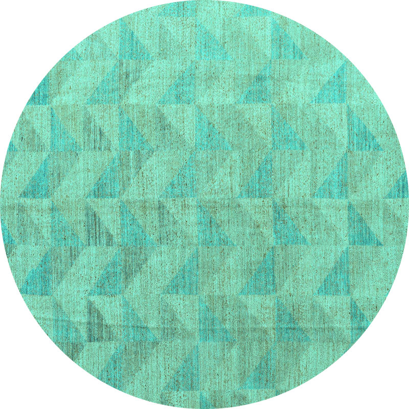 Tapis oriental bleu / vert Glavin, Rond 8 pi