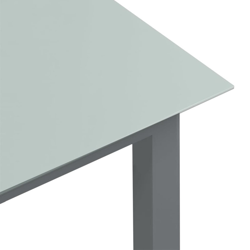 Faizon Rectangular Metal Outdoor Dining Table , cm W 90cm cm D, Light Grey, 74cm H x 150cm W x 90cm D