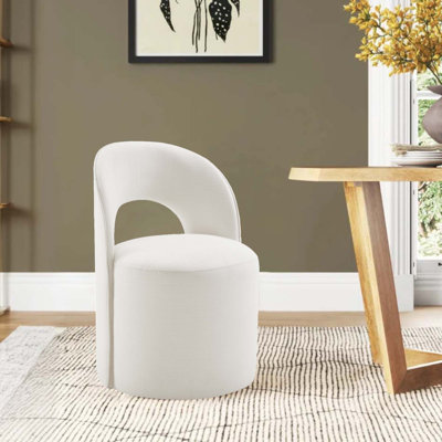 Chaise d'appoint rembourrée avec roulettes Neta