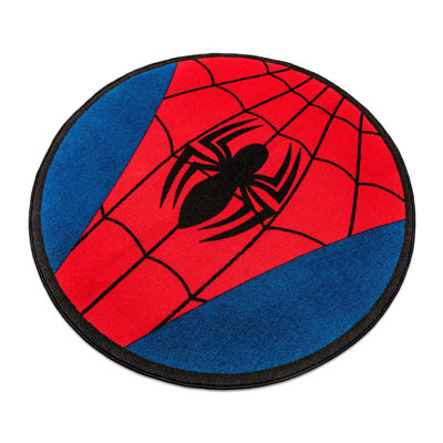 Tapis rond à imprimé logo Marvel Spider-man | 52 pouces