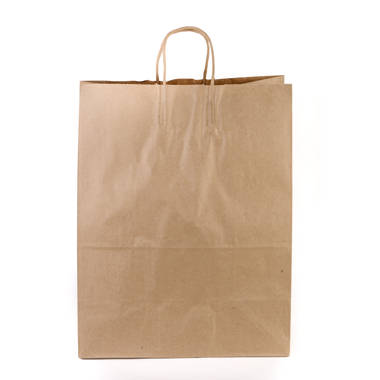 13x7x17 Large Kraft Paper Gift Bags with Paper Handles Brown
