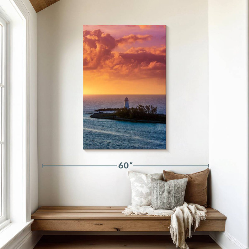 Paradise Island Lighthouse Sunset, 45" H x 30" W