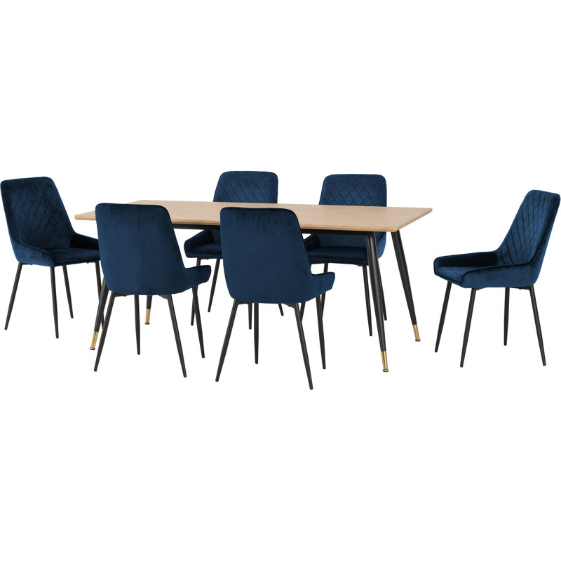 Aathyn 6 - Person Dining Set, Blue
