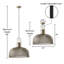 Luminaire suspendu industriel en forme de dôme 19 po l 19 po Kayla
