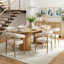 Ensemble de table de salle à manger moderne extensible ovale avec chaises rembourrées Boucle