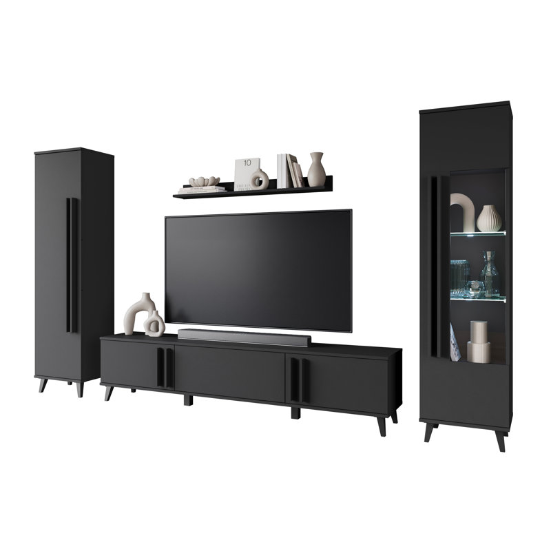 Huron Ii Wall Unit In Colour: Black, Black