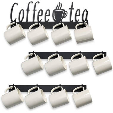 Coffee Cup Rack / Three Cup Holder / Metal Wall Hanging / Kitchen