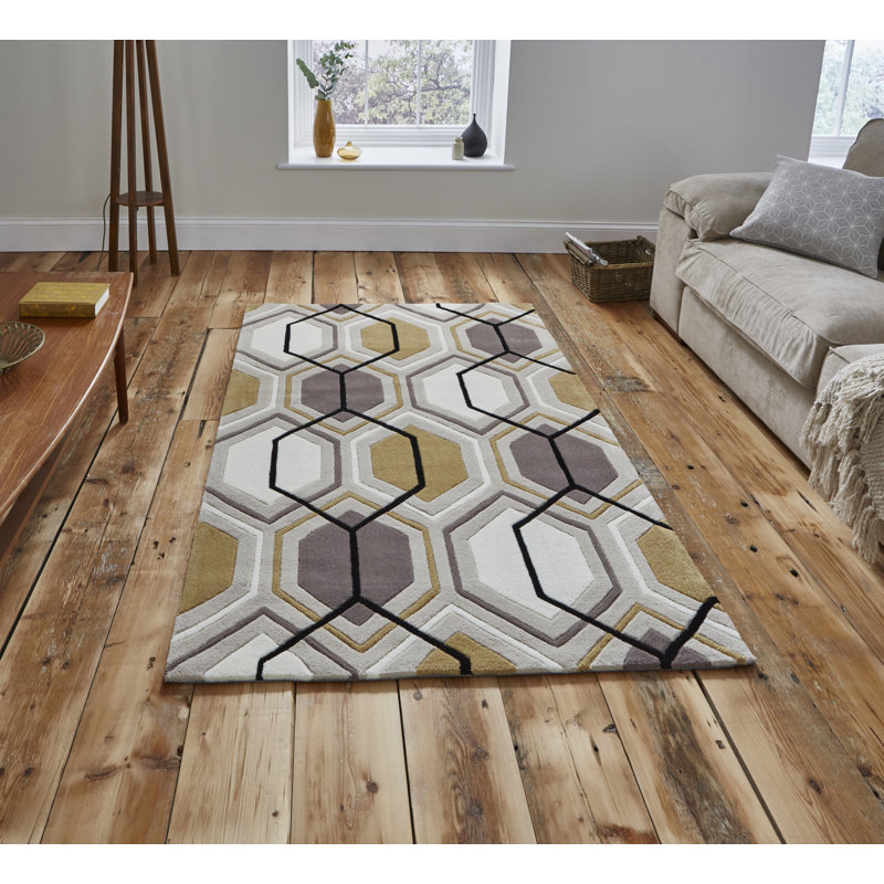Tecopa area rug Hand Tufted Rectangle Beige/Yellow, Rectangle 150 x 230cm