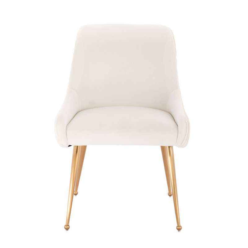 Chaise d'appoint en velours Seepa, Beige