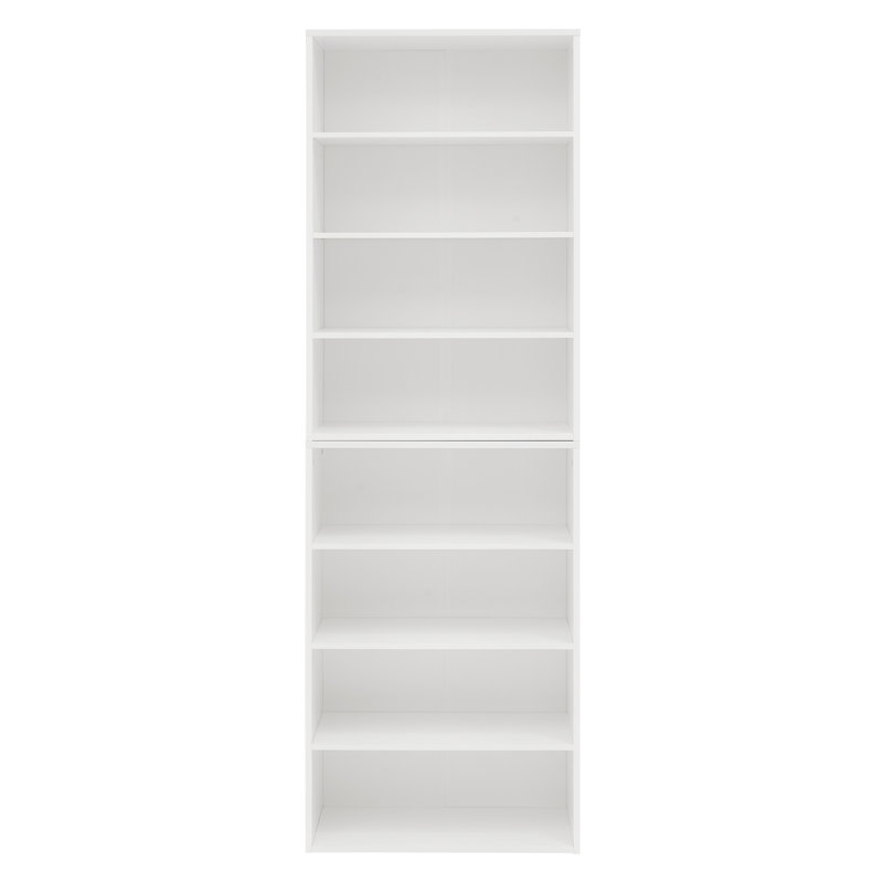 Armoire de rangement CD DVD, bibliothèque, étagère réglable à 8 couches, étagère de présentation, maison, bureau, bibliothèque double couche multifonctionnelle, peut être démontée en deux bibliothèques de rangement à 4 couches