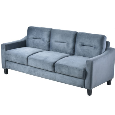 Somptueux canapé modulaire en velours bleu gris, coussins épais, détachables, pour siège de bureau et de maison
