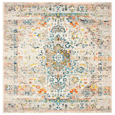 Felty Oriental Cream/Blue Area Rug