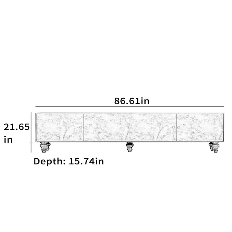 Meuble télé de style rétro, 86.61"
